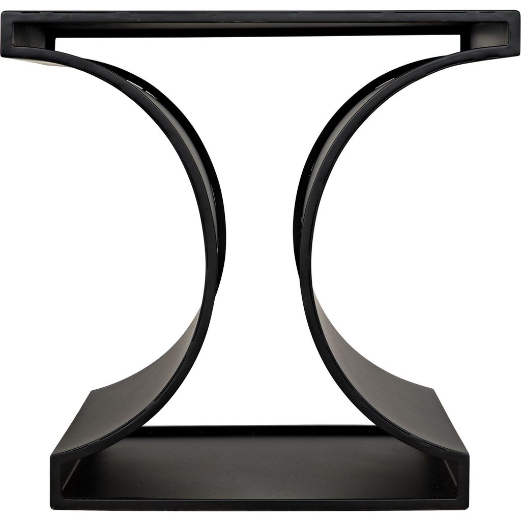 Noir Alec Side Table, Black Steel, 20"