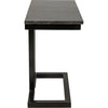 Noir Alonzo Side Table - Industrial Steel & Night Snow Marble, 13.5"