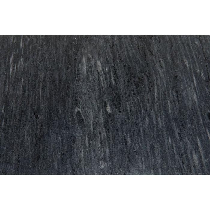 Noir Alonzo Side Table - Industrial Steel & Night Snow Marble, 13.5"