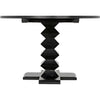 Noir Zig-Zag Dining Table, 48" Diameter, Hand Rubbed Black - Mahogany & Veneer