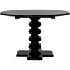 Noir Zig-Zag Dining Table, 48" Diameter, Hand Rubbed Black - Mahogany & Veneer