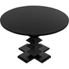 Noir Zig-Zag Dining Table, 48" Diameter, Hand Rubbed Black - Mahogany & Veneer