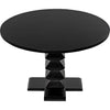 Noir Zig-Zag Dining Table, 48" Diameter, Hand Rubbed Black - Mahogany & Veneer