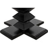 Noir Zig-Zag Dining Table, 48" Diameter, Hand Rubbed Black - Mahogany & Veneer