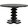 Primary vendor image of Noir Zig-Zag Dining Table, 48" Diameter, Hand Rubbed Black - Mahogany & Veneer