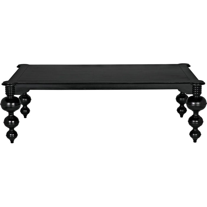 Noir Claudio Dining Table, Hand Rubbed Black - Mahogany & Veneer, 54"