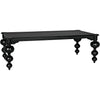 Noir Claudio Dining Table, Hand Rubbed Black - Mahogany & Veneer, 54"