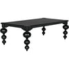 Noir Claudio Dining Table, Hand Rubbed Black - Mahogany & Veneer, 54"