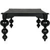 Noir Claudio Dining Table, Hand Rubbed Black - Mahogany & Veneer, 54"