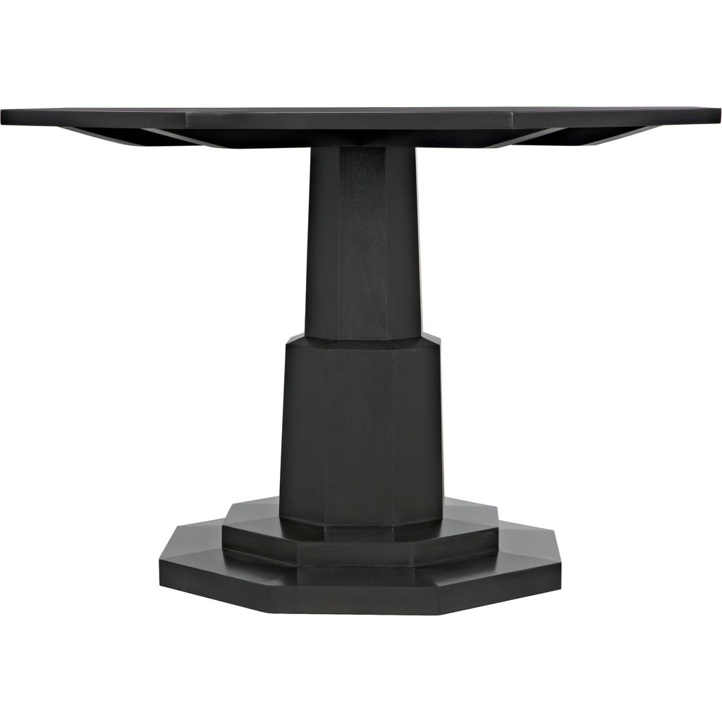 Noir Octagon Table, Pale - Mahogany & Veneer, 45"