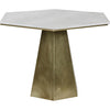 Noir Demetria Table - Industrial Steel & Bianco Crown Marble, 37.5"