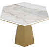 Noir Demetria Table - Industrial Steel & Bianco Crown Marble, 37.5"