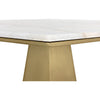 Noir Demetria Table - Industrial Steel & Bianco Crown Marble, 37.5"