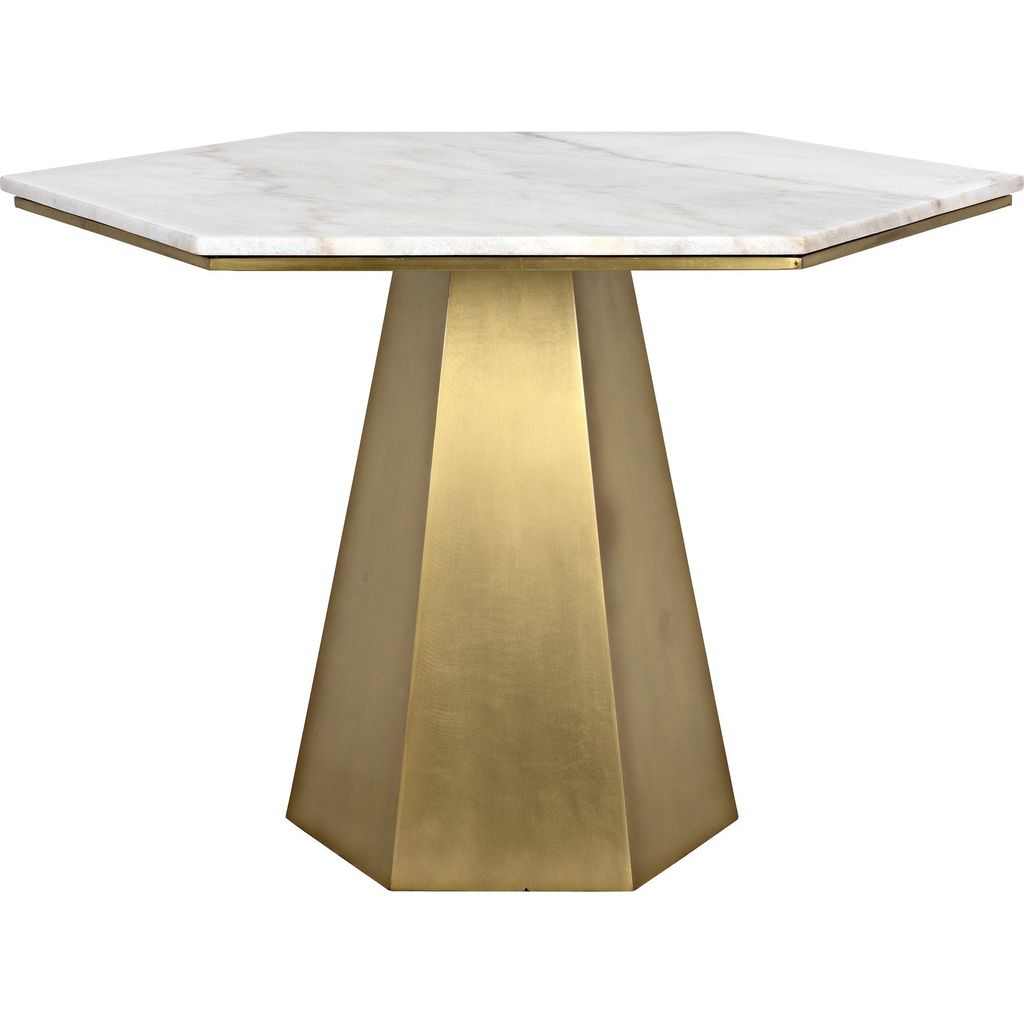 Primary vendor image of Noir Demetria Table - Industrial Steel & Bianco Crown Marble, 37.5"