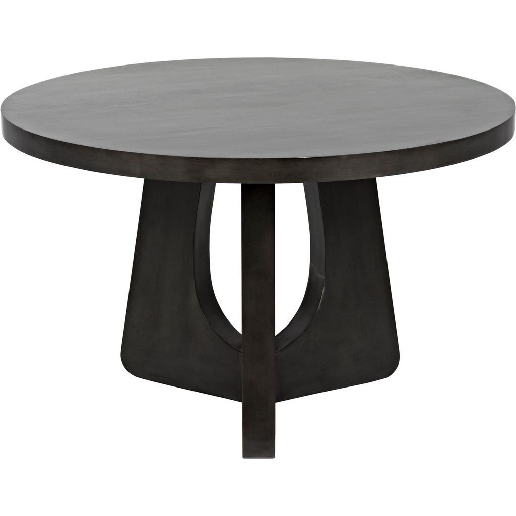 Noir Nobuko Dining Table, 48" Diameter, Pale - Mahogany & Veneer