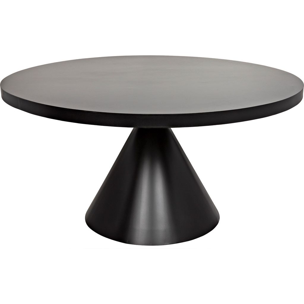 Noir Cone Dining Table, Black Steel, 58.5"