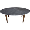 Noir Surf Oval Dining Table - Walnut & Night Snow Marble, 30"