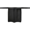 Noir Rome Dining Table, Black Steel, 58"