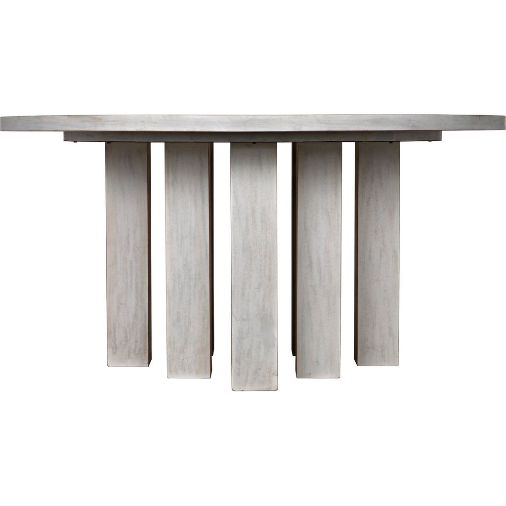 Noir Resistance Dining Table, White Wash - Mahogany, 60"