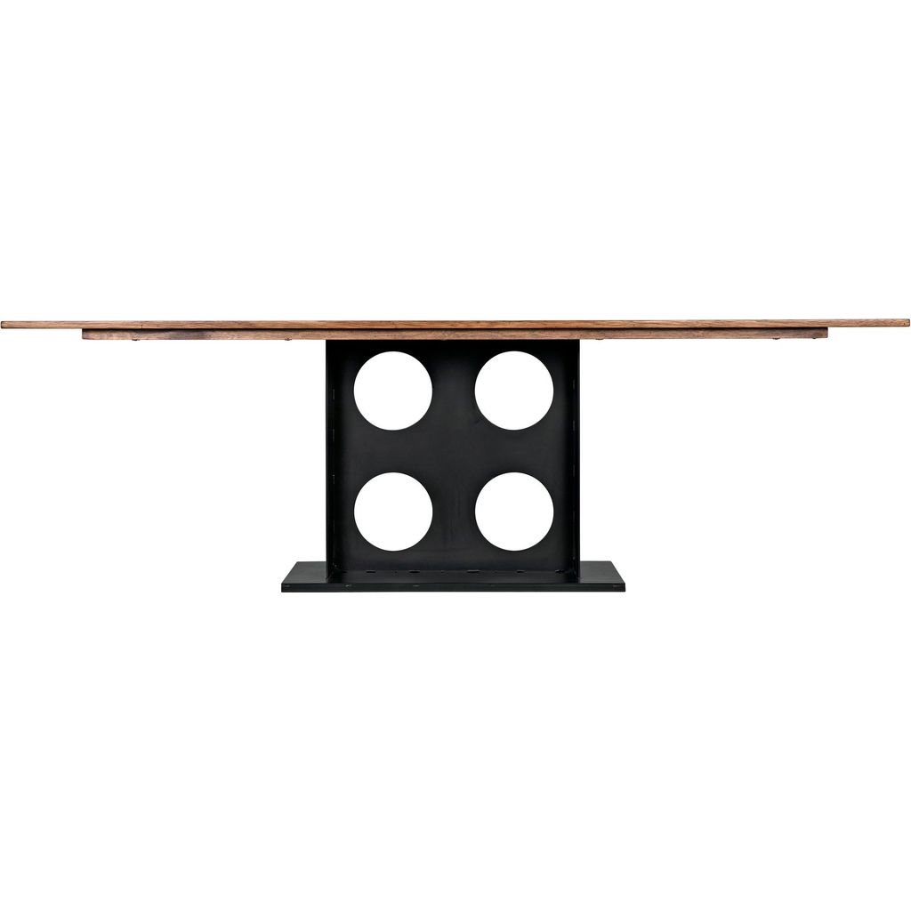 Noir Cameron Table - Industrial Steel, Walnut, & Veneer, 42"