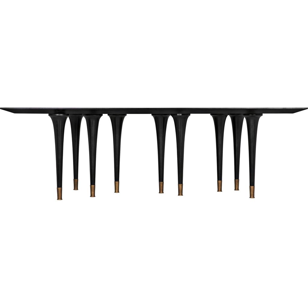 Noir Romeo Dining Table, Hand Rubbed Black - Mahogany, 42"