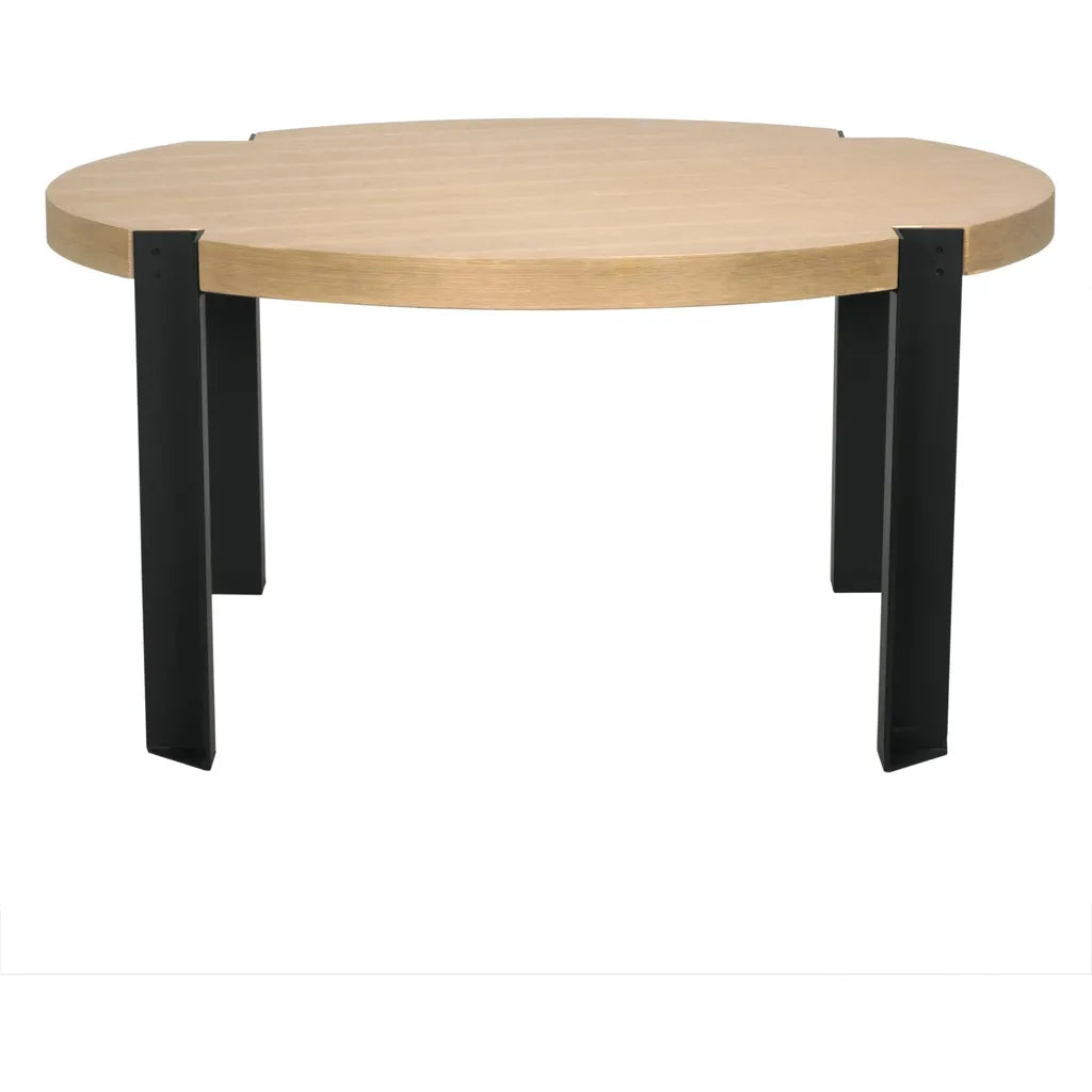 Noir Corso Dining Table - White Oak, Industrial Steel, & Veneer, 60"