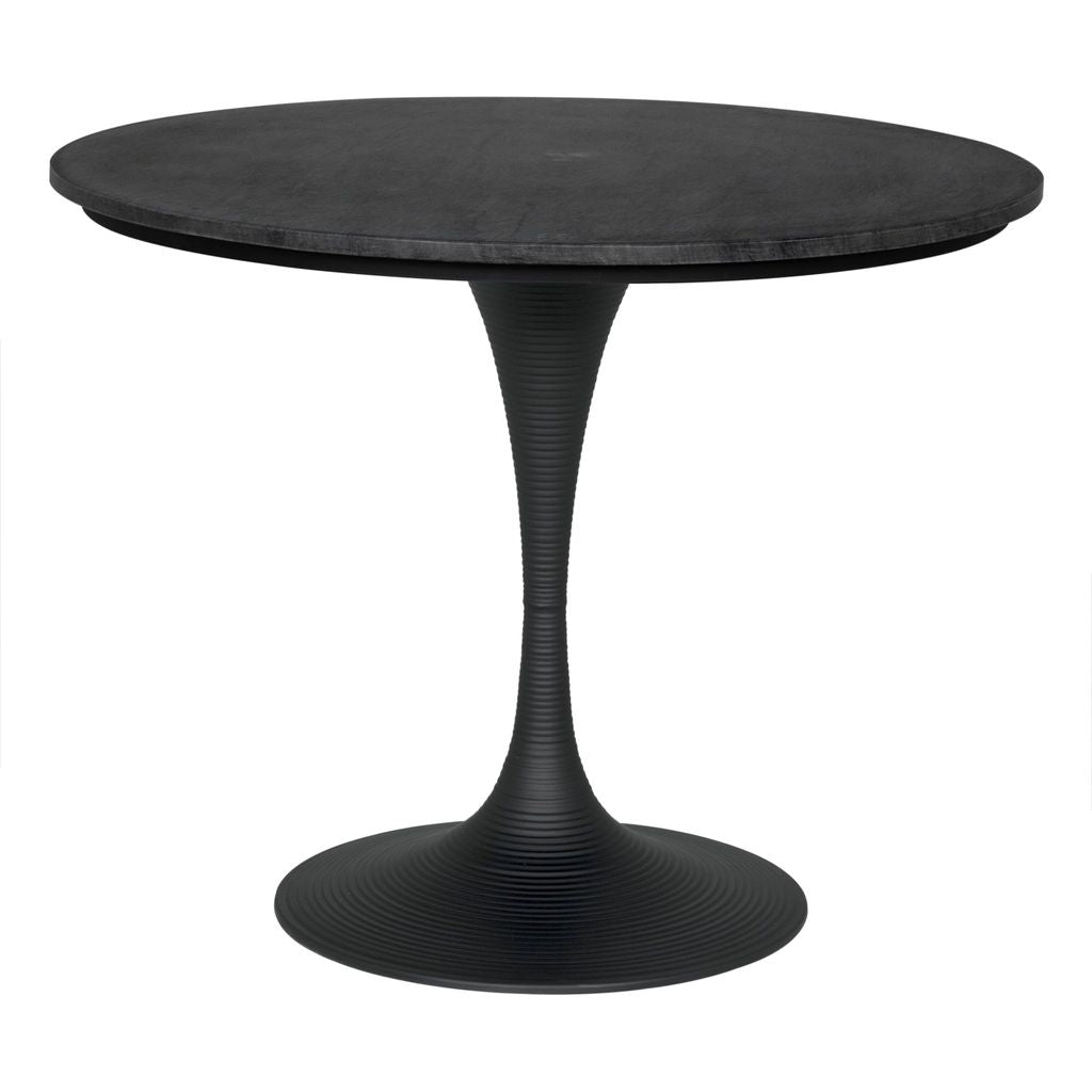 Primary vendor image of Noir Joni Table 36", Black - Industrial Steel & Night Snow Marble