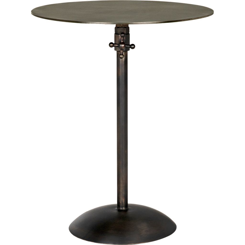 Noir Felix Side Table, Gun Metal Finish - Industrial Steel, 16"