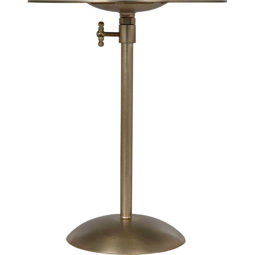 Noir Felix Side Table, Metal w/ Brass Finish, 16.5"