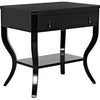 Noir Weldon Side Table, Distressed Black - Birch & Veneer, 20"