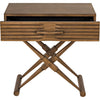 Noir Zanta Side Table, Saddle Brown - Mahogany & Veneer, 18"