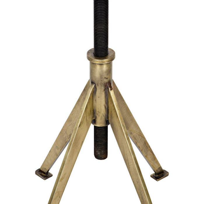 Noir Edith Adjustable Side Table, Small - Industrial Steel & Bianco Crown Marble, 20.5"