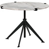 Noir Edith Adjustable Side Table, Large - Industrial Steel & Bianco Crown Marble, 30.5"