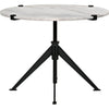 Noir Edith Adjustable Side Table, Large - Industrial Steel & Bianco Crown Marble, 30.5"