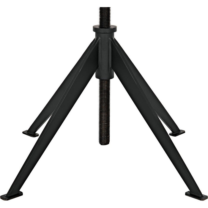 Noir Edith Adjustable Side Table, Large - Industrial Steel & Bianco Crown Marble, 30.5"