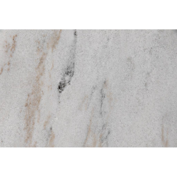 Noir Edith Adjustable Side Table, Large - Industrial Steel & Bianco Crown Marble, 30.5"