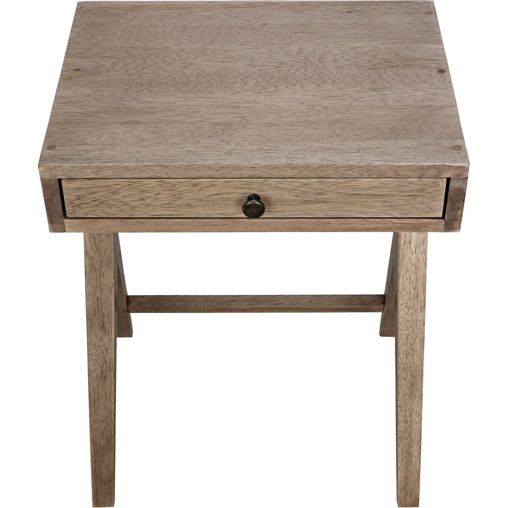 Noir Peter Side Table, Washed Walnut, 14"