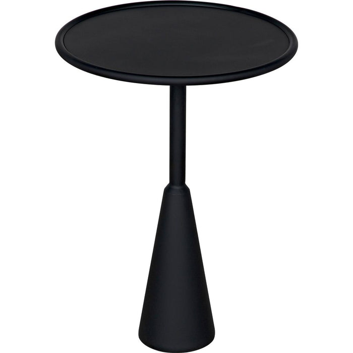 Noir Hiro Side Table, Black Steel, 17"