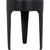 Noir Cylinder Side Table, Small - Industrial Steel & Bianco Crown Marble, 18"