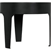 Noir Cylinder Side Table, Large - Industrial Steel & Bianco Crown Marble, 24"