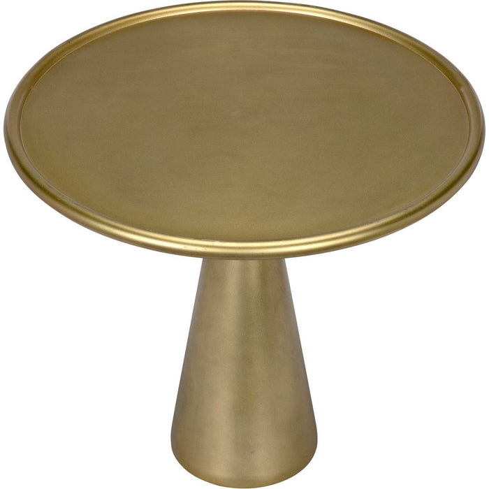 Noir Hiro Short Side Table, Metal w/ Brass Finish, 17"