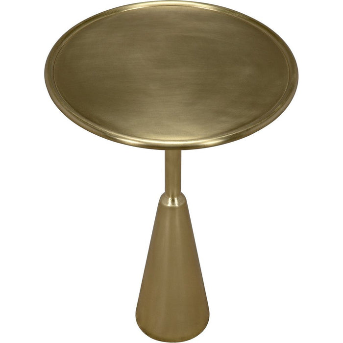 Noir Hiro Side Table, Metal w/ Brass Finish, 17"