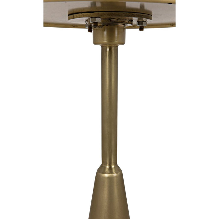 Noir Hiro Side Table, Metal w/ Brass Finish, 17"