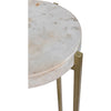 Noir Soho Side Table - Industrial Steel & Bianco Crown Marble, 11"