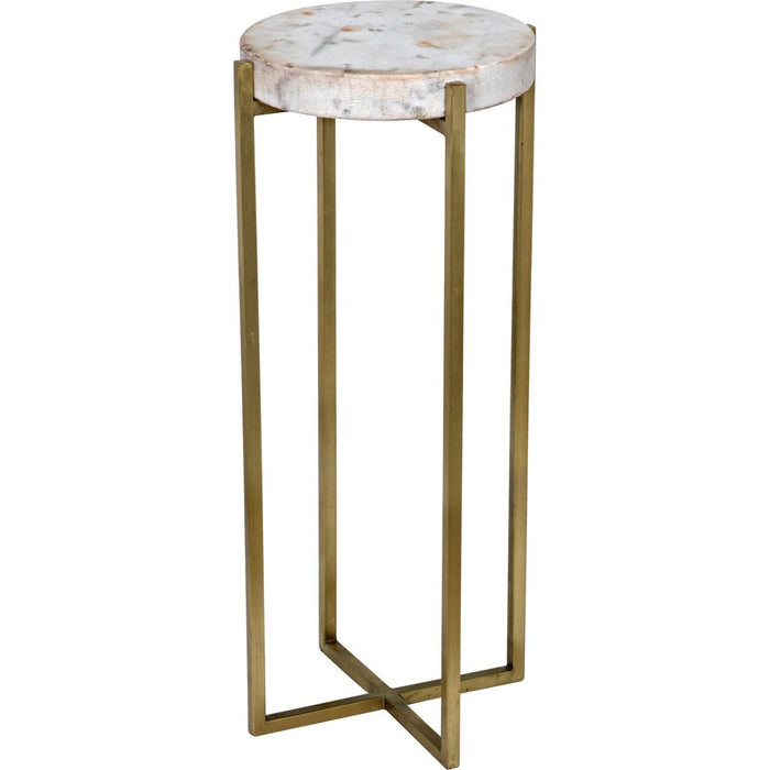 Primary vendor image of Noir Soho Side Table - Industrial Steel & Bianco Crown Marble, 11"