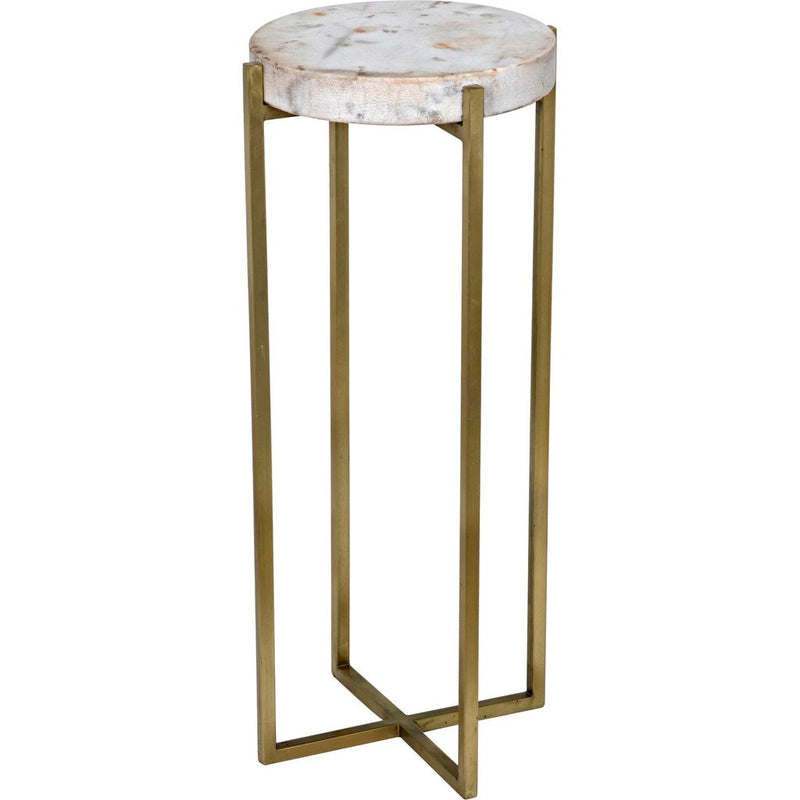 Primary vendor image of Noir Soho Side Table - Industrial Steel & Bianco Crown Marble, 11