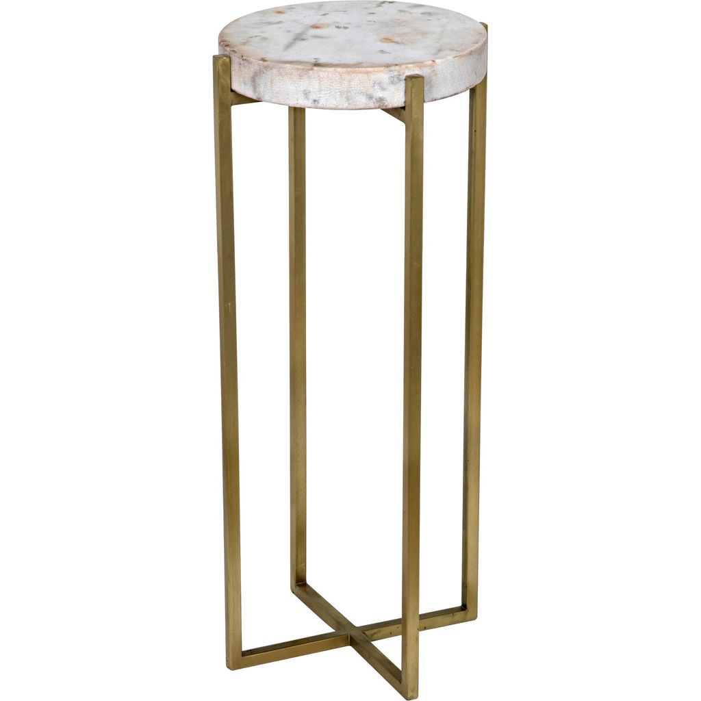 Primary vendor image of Noir Soho Side Table - Industrial Steel & Bianco Crown Marble, 11"