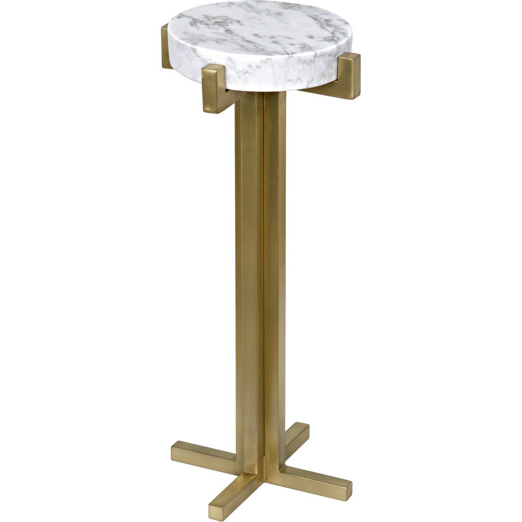 Primary vendor image of Noir Sardo Side Table - Industrial Steel & Bianco Crown Marble, 8"