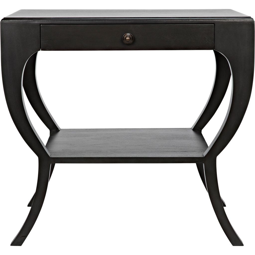 Noir Maude Side Table, Pale - Mahogany & Veneer, 20"