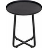 Noir Kimana Side Table, Black Steel, 20.5"